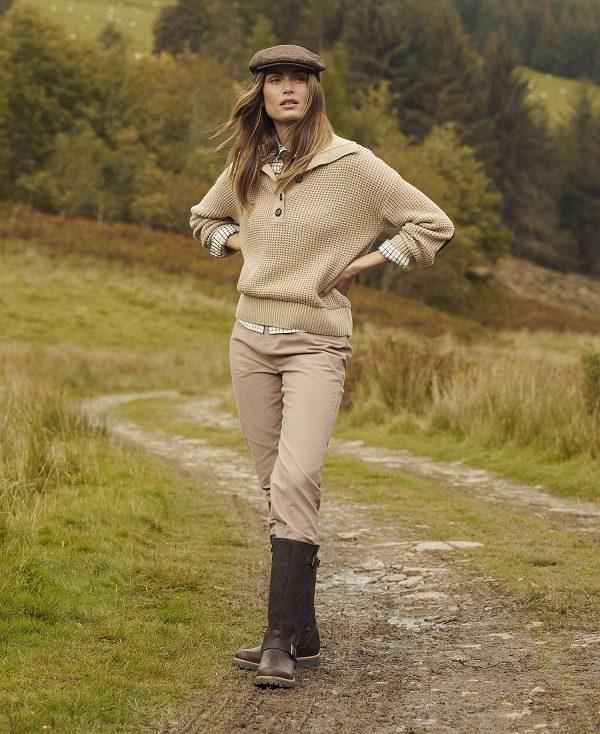 Barbour Woodside Half-button Jumper Olivengrøn | BABO89754