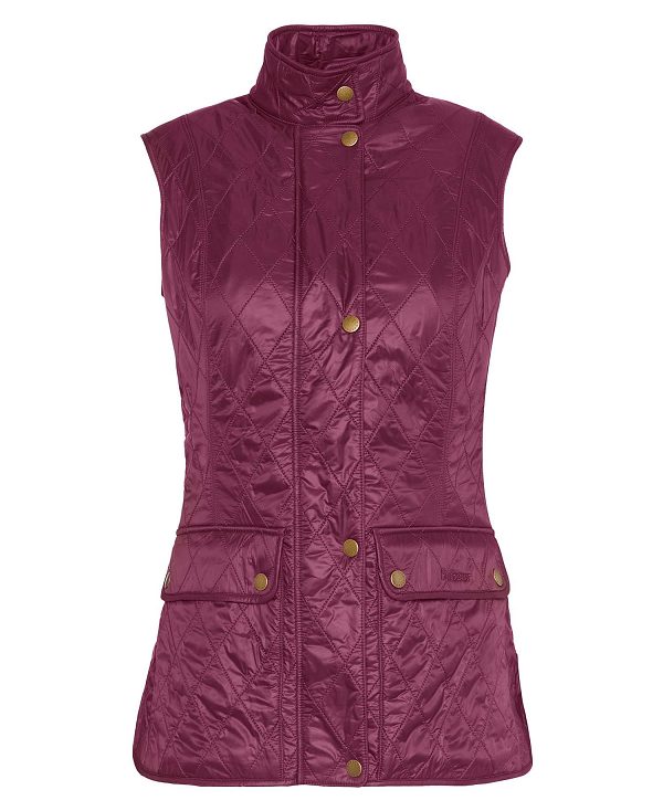 Barbour Wray Gilet Mørkerød Brune | BABO89460