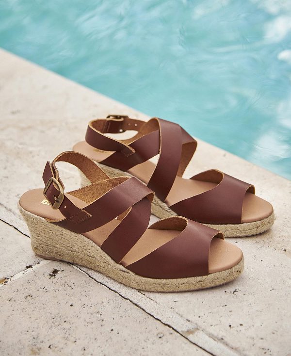 Barbour Yolanda Espadrille Wedges Brune | BABO89900