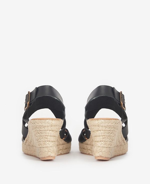 Barbour Yolanda Espadrille Wedges Sort | BABO89898