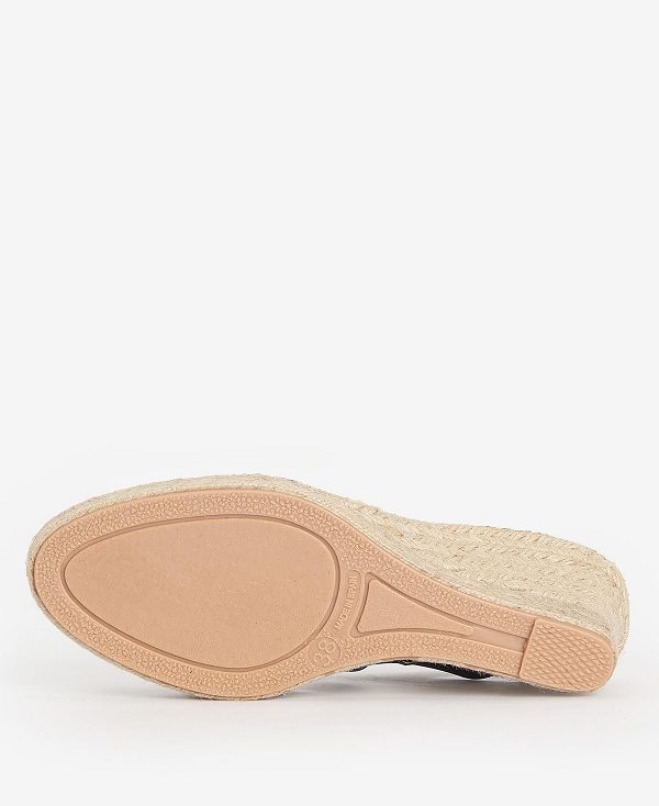 Barbour Yolanda Espadrille Wedges Sort | BABO89898